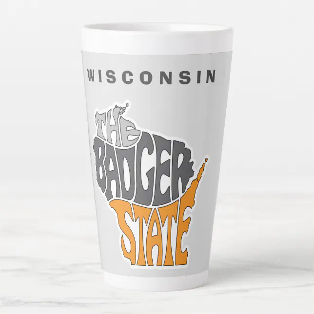 Wisconsin State Nickname Word Art Latte Mug | Zazzle