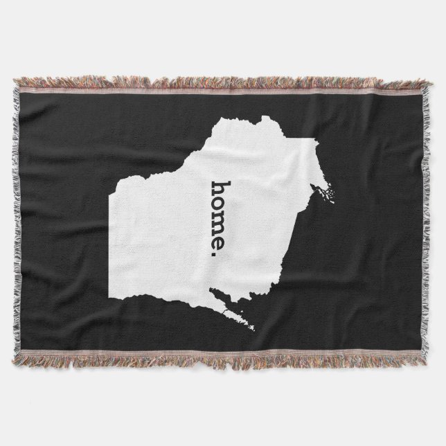 Wisconsin State Outline Home Throw Blanket (Front)