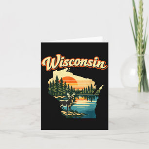 Wisconsin State Pride Sunset Deer Lake Landscape Card