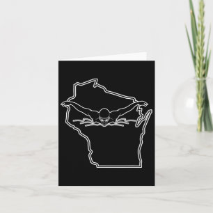 Wisconsin State Pride Tee Swim T Shirt Funny Swimm Card