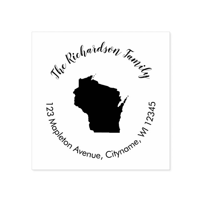 Wisconsin state return address rubber stamp (Imprint)