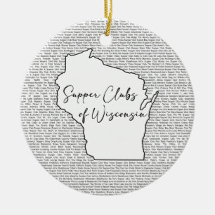 Wisconsin Supper Club Theme Ceramic Tree Decoration
