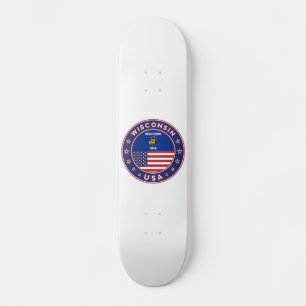 Wisconsin t-shirt, skateboard