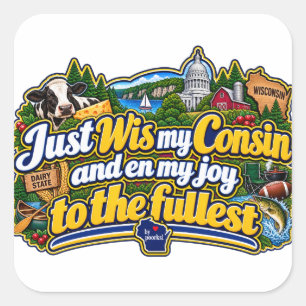 Wisconsin T-shirt Square Sticker