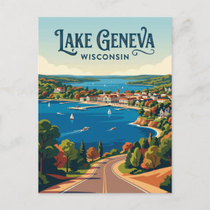 Wisconsin Town USA Postcard
