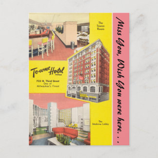 Wisconsin, Towne Hotel, Milwaukee Postcard