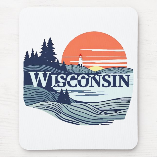 Wisconsin United States of America Mouse Mat (Front)