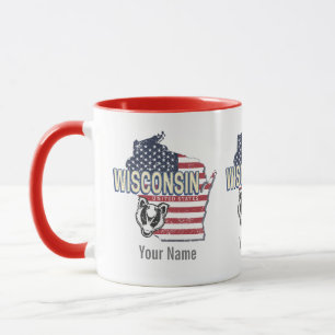 Wisconsin United States State Map Vintage USA Mug