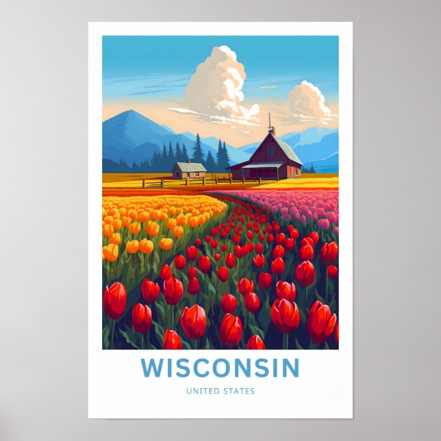 Wisconsin United States Travel Print (Front)