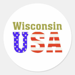 Wisconsin USA! Classic Round Sticker