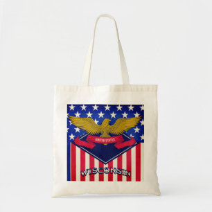 Wisconsin USA Flags Tote Bag