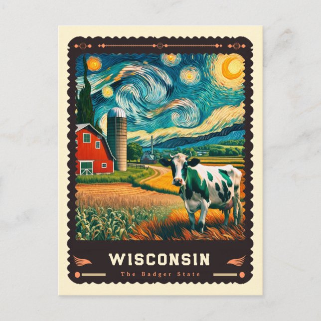 Wisconsin | Vincent Van Gogh Inspired Postcard (Front)