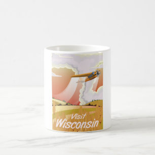Wisconsin vintage travel poster coffee mug