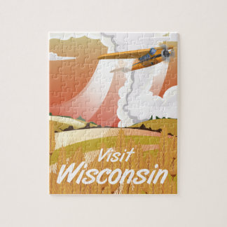 Wisconsin vintage travel poster jigsaw puzzle