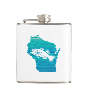 Wisconsin Wave Fishing Hip Flask