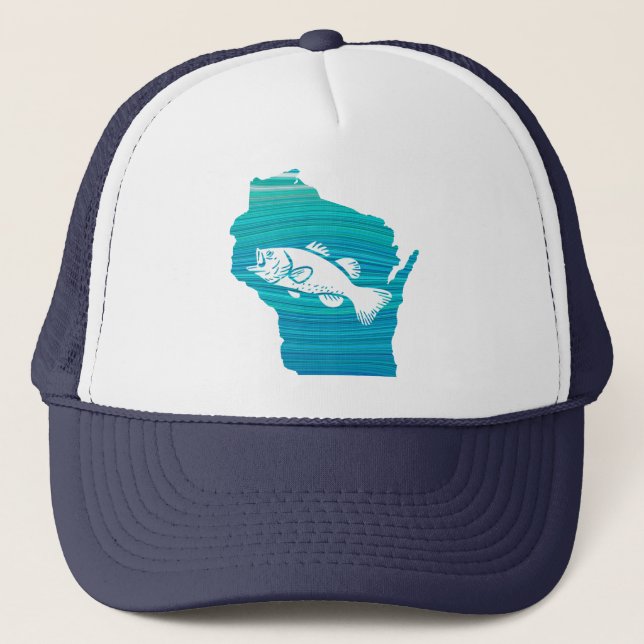 Wisconsin Wave Fishing Trucker Hat (Front)