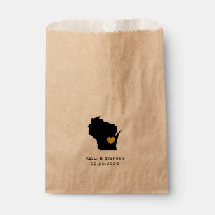 Wisconsin Wedding Favour Treat Sacks, Gift Bags
