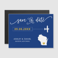 Wisconsin Wedding Save the Date Card, Map