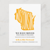 WISCONSIN We've moved New address New Home Postcar