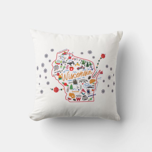 Wisconsin Winter Pillow (Front)
