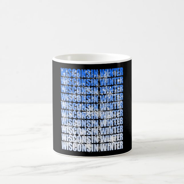 Wisconsin Winter - Snowflakes Falling Coffee Mug (Center)