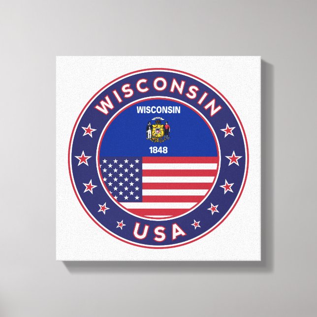 Wisconsin, Wisconsin poster, canvas print (Front)