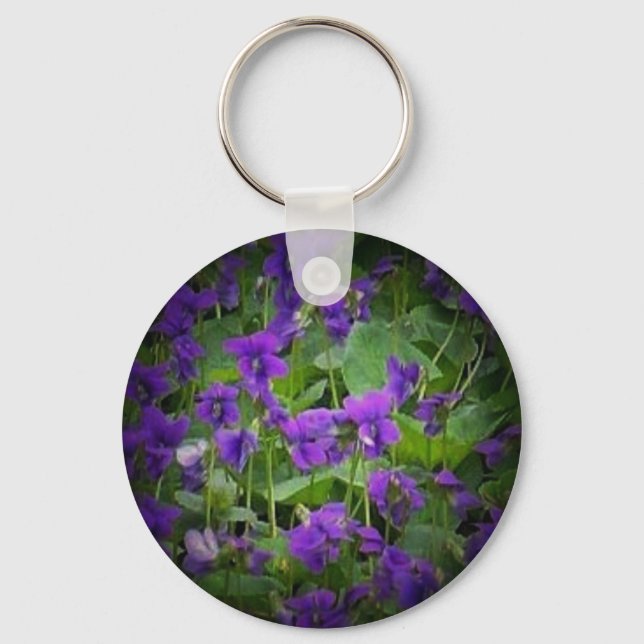 Wisconsin Wood Violet Spotlight Keychain (Front)