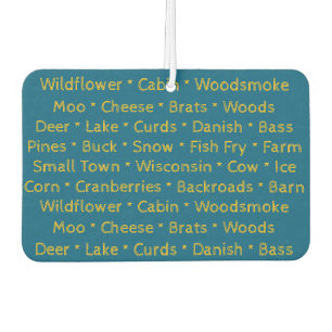 Wisconsin Words Car Air Freshener