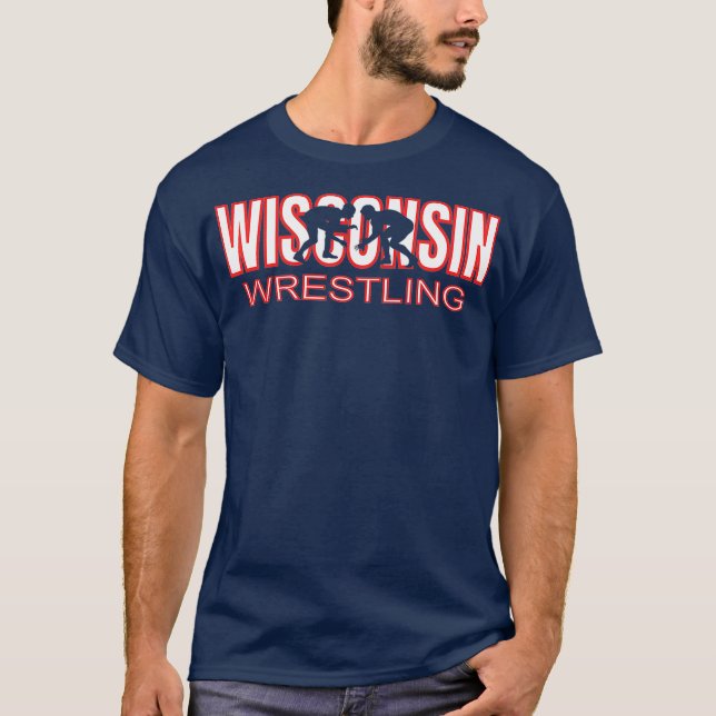 Wisconsin Wrestling Team Coach Wrestler State T-Shirt (Front)