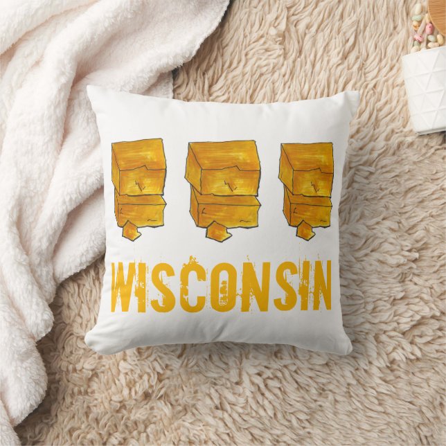 Wisconsin Yellow Cheddar Cheese Madison WI Foodie Cushion (Blanket)