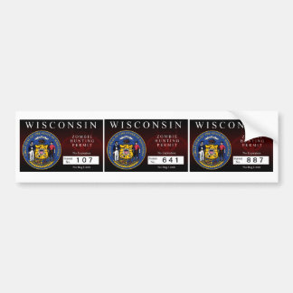 Wisconsin Zombie Hunting Permit Bumper Sticker