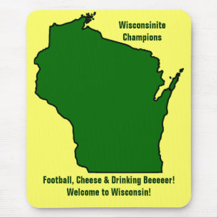 Wisconsinite Champions Football, Cheese and Beer Mouse Mat