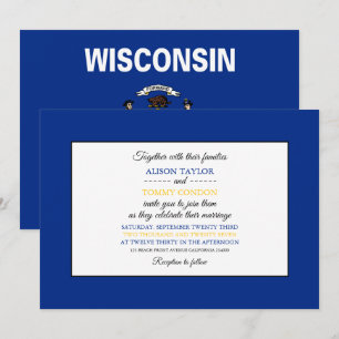 Wisconsinite Flag, Flag of Wisconsin Wedding Invitation