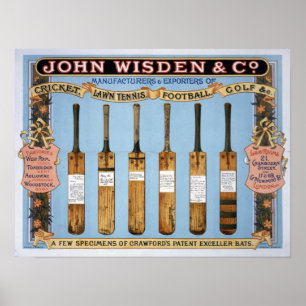 Wisden Cricket Bats, 1895 Poster
