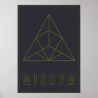 Wisdom affirmation poster yellow geometric origami