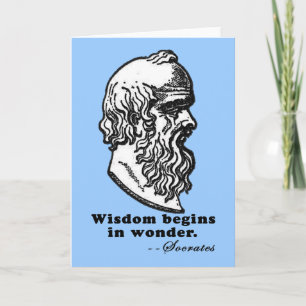 Wisdom Begins in Wonder Socrates Quote Tshirt Card