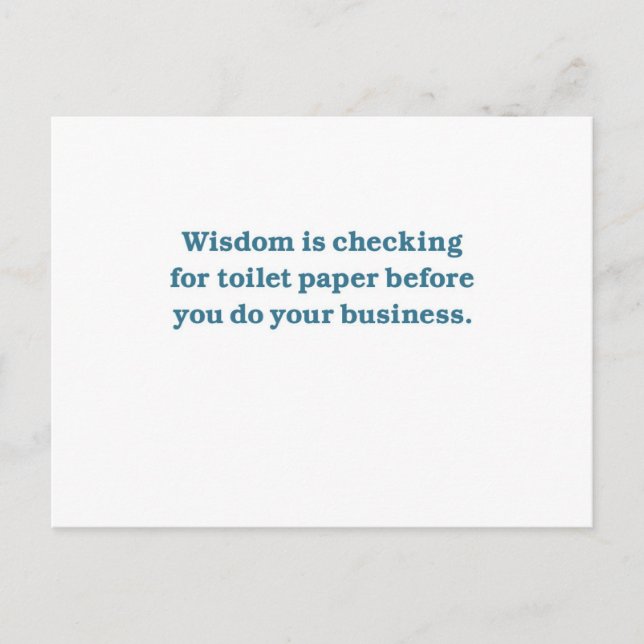 Wisdom (blue toilet bowl) postcard (Front)