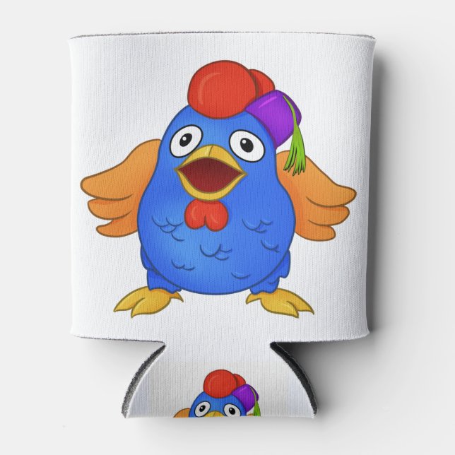 Wisdom Chicken logo Can Cooler (Front)