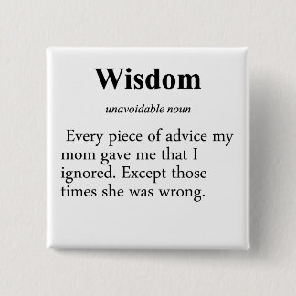 Wisdom Definition 15 Cm Square Badge