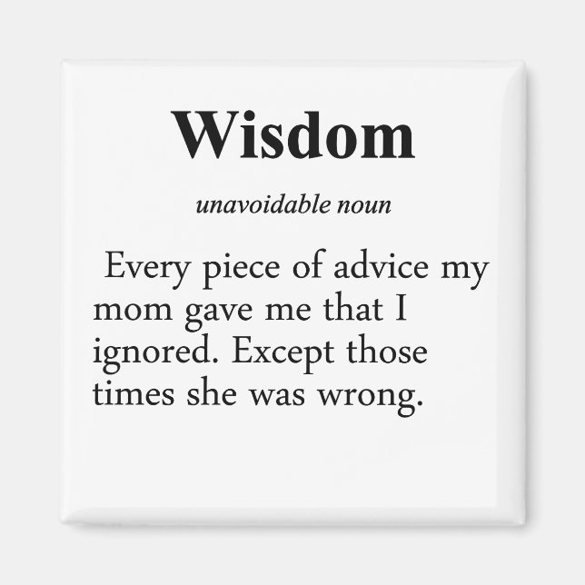 Wisdom Definition Magnet (Front)