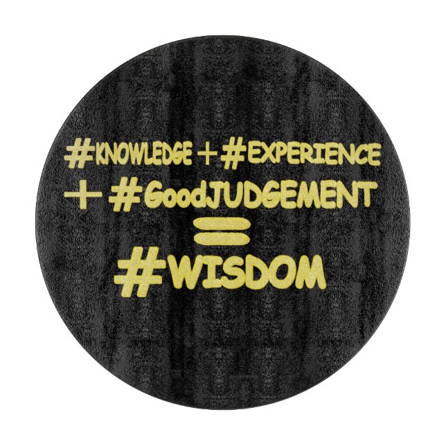 "WISDOM EQUATION" Cute Expression Design. Buy Now Cutting Board (Front)