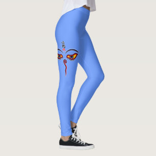 Wisdom Eyes Of Buddha - Bodhnath temple eyes Leggings