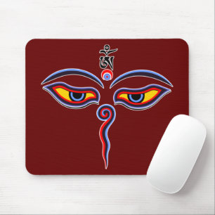 Wisdom Eyes Of Buddha - Bodhnath temple eyes Mouse Mat