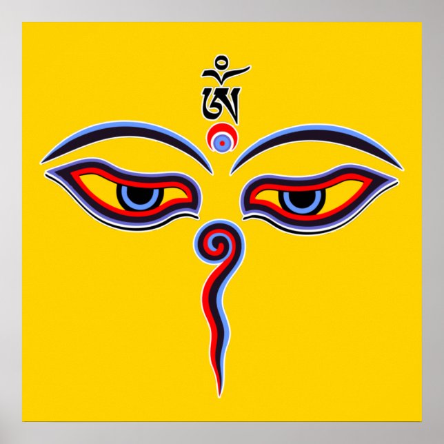 Wisdom Eyes Of Buddha - Bodhnath temple eyes Poster (Front)