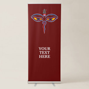 Wisdom Eyes Of Buddha - Bodhnath temple eyes Retractable Banner