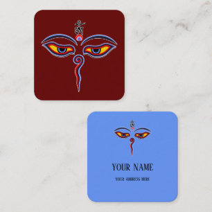 Wisdom Eyes Of Buddha - Bodhnath temple eyes Square Business Card