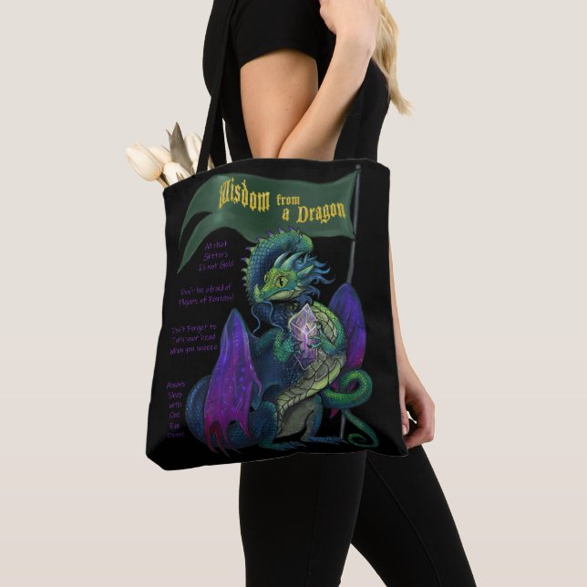 Wisdom from a Dragon Tote Bag (Close Up)
