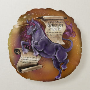 Wisdom from a Unicorn Round Cushion