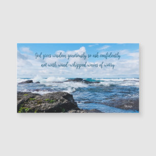 Wisdom Inspirational Blue Waves Photography Magnet