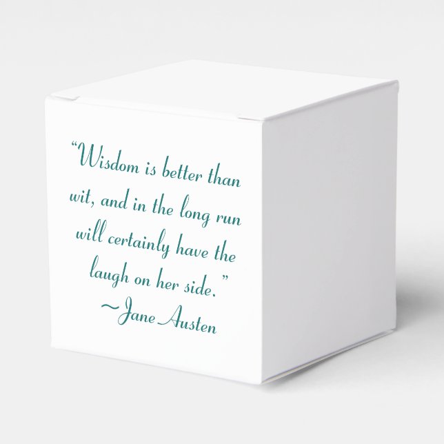 Wisdom is Better Than Wit Jane Austen Quote Favour Box (Front Side)